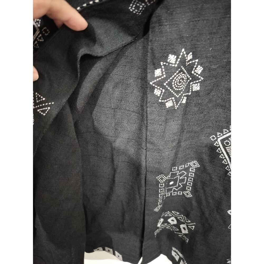 5288)Vtg Premier International M Lagenlook Geo Tribal Button Front Jumper Dress - Picture 5 of 8